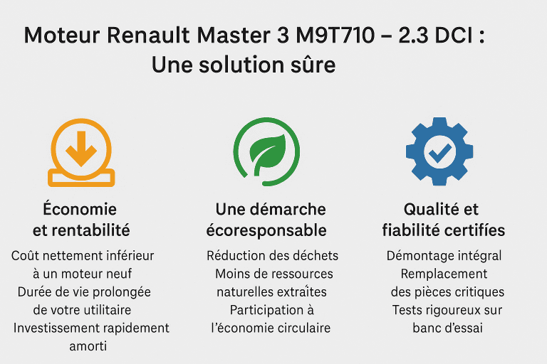 Moteur Renault Master 3 M9T710 – 2.3 DCI : Pourquoi Opter pour un Bloc Reconditionné ?