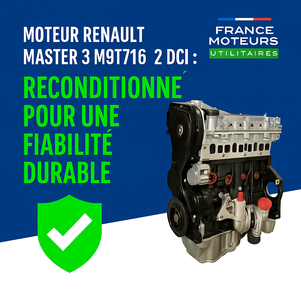 Moteur Renault Master 3 M9T716 – 2.3 DCI : Reconditionné pour Une Fiabilité Durable