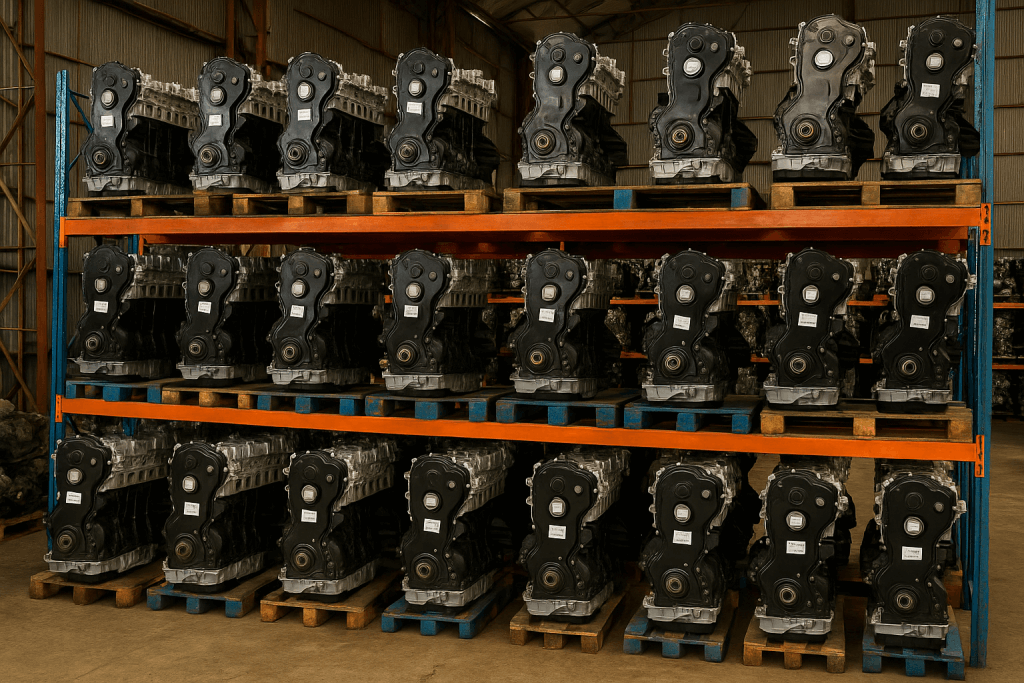 Moteurs Renault Master 3 alignés dans un atelier spécialisé France Moteurs