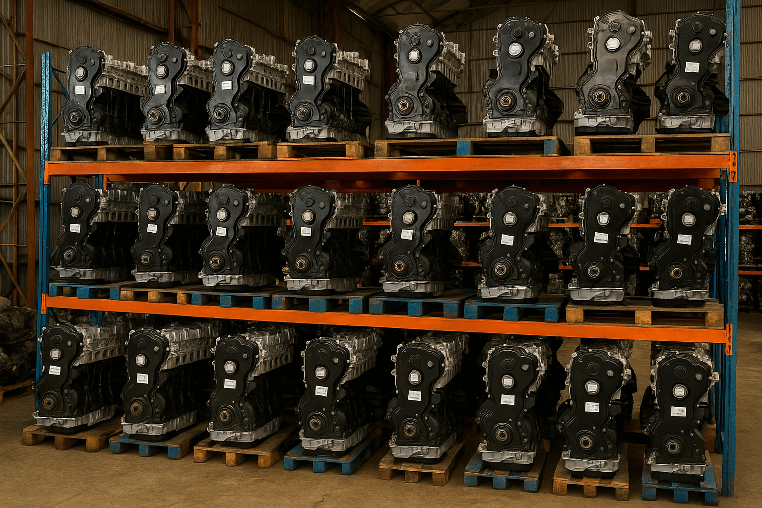 Moteurs Renault Master 3 alignés dans un atelier spécialisé France Moteurs